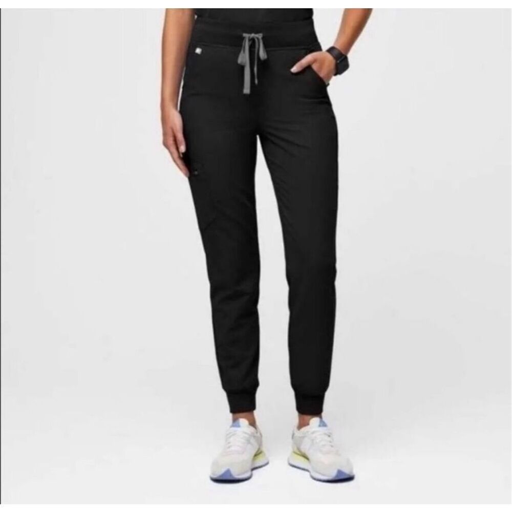 Figs High Waisted Zamora Jogger Scrub Pants S Black